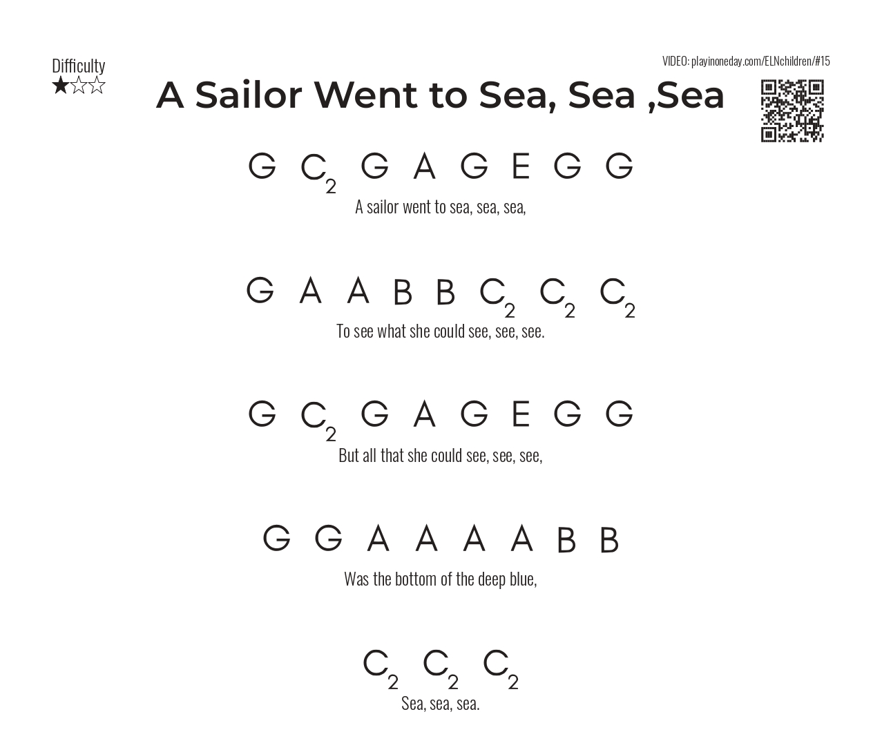 A Sailor Went to Sea letter notes simple